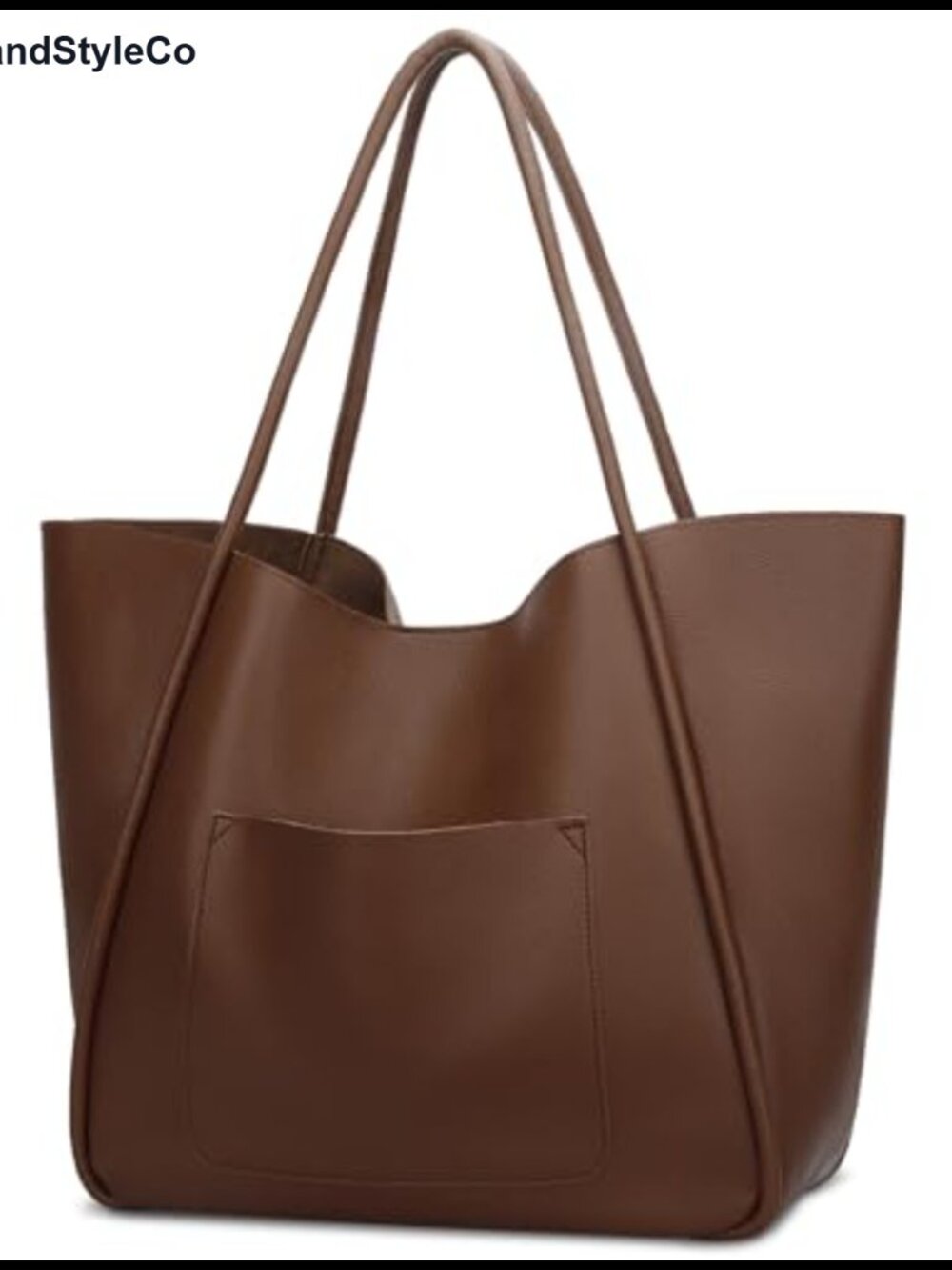 Large Vegan Leather Tote Bag Satchel Shoulder Purse Travel Work